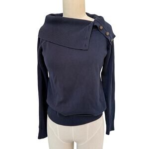Lauren Ralph Lauren L90716 Womens Navy Turtleneck Sweater Size XS Small